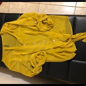 Nine West Yellow Blouse